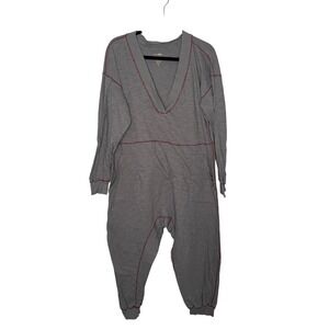 Natural Life Jumpsuit Womens Small Grey Excellent Contrast Stitch Cotton Slub